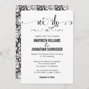 Modern We Do Script Wedding Invitation Card