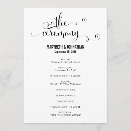 Modern We Do Script Wedding Program