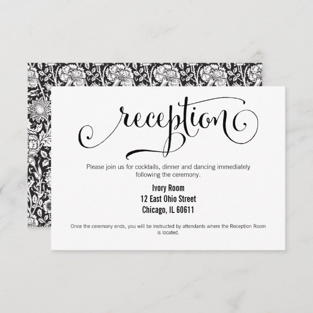 Modern We Do Script Wedding Reception Card (Front/Back)