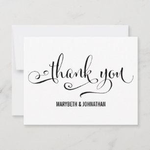 Modern We Do Script Wedding Thank You Card