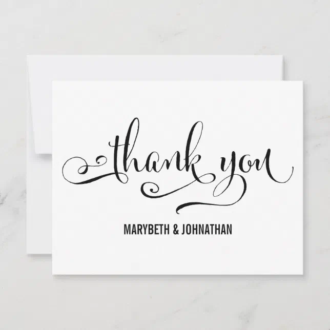 Modern We Do Script Wedding Thank You Card | Zazzle