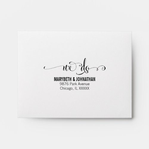 Modern We Do Wedding RSVP Envelope