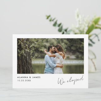 Modern 'We Eloped' Wedding Announcement Photo