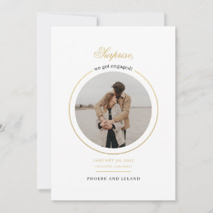 Modern We Got Engaged Photo Engagement Party Invitation