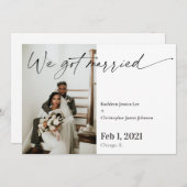 Modern We got married surprise announcement Photo (Front/Back)