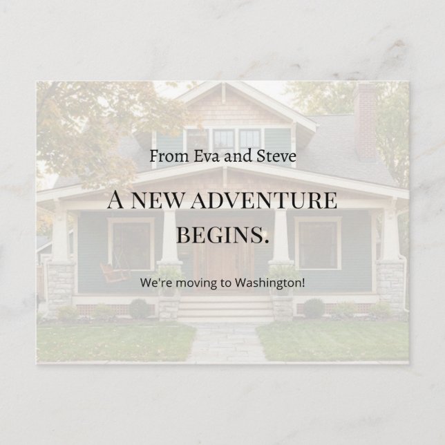 Modern We Have Moved New Home Postcard (Front)