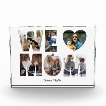 Modern We Love Mom Photo Collage Gift For Mom by CutieParty at Zazzle