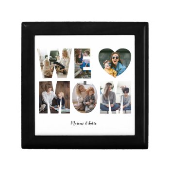 Modern We Love Mom Photo Collage Gift For Mom Gift Box by CutieParty at Zazzle