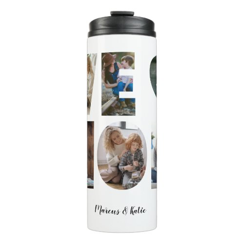 Modern WE LOVE MOM Photo Collage Gift For Mom Thermal Tumbler