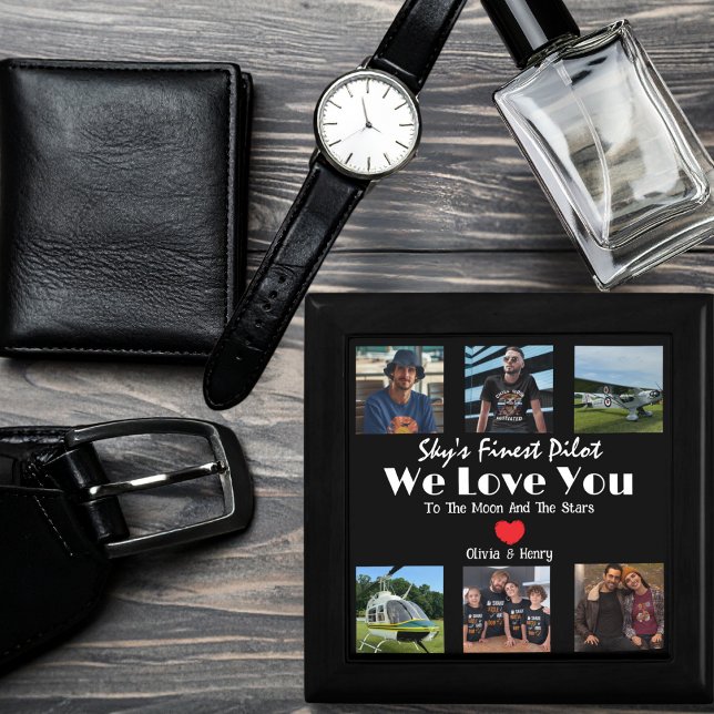 Modern 'We Love You' Custom 6 Photo Collage Gift Box (Creator Uploaded)