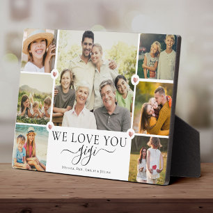 Modern We Love You Gigi Family Photo Collage Plaque