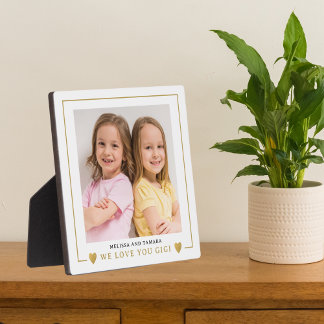 Modern We Love You Gigi Grandkids Photo   Plaque