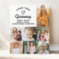 Modern We Love You Grammy Family Photo Collage