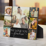 Modern We Love You Grandma Family Photo Collage Plaque<br><div class="desc">An elegant,  modern Mother's Day gift: A trendy Instagram family photo collage plaque reading WE LOVE YOU GRANDMA in pretty hand lettered script alongside your names and 7 of your favorite pictures accented by sweet printed rose gold hearts for the best grandma ever.</div>