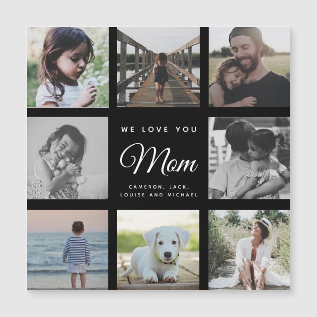 Modern WE LOVE YOU Mom Mother's Day Photo Collage (Front)
