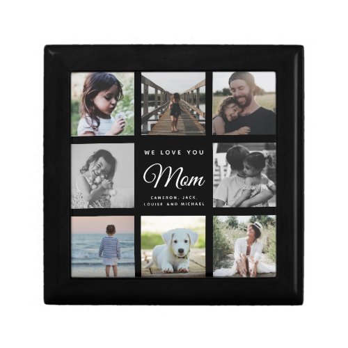 Modern WE LOVE YOU Mom Mothers Day Photo Collage  Gift Box