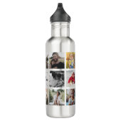 Modern WE LOVE YOU MOM Photo Collage Cool Stainless Steel Water Bottle (Right)