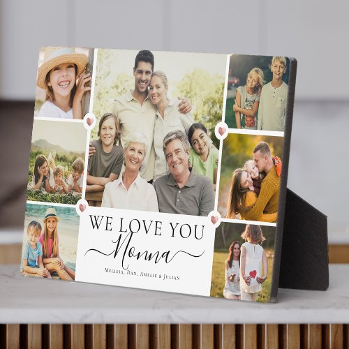 Modern We Love You Nonna Family Photo Collage  Plaque