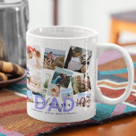 Modern 'We Love You' Photo Collage Dad Coffee Mug<br><div class="desc">Let dad know how much he is loved with this modern photo collage coffee mug, featuring ten (10) photographs of your choice that can easily be downloaded from your phone or computer on a classic white background, the text - DAD in the color sky blue in bold text with elegant...</div>