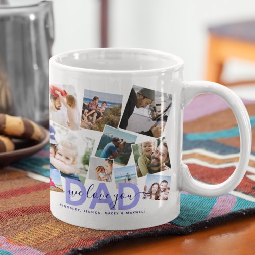 Modern We Love You Photo Collage Dad Coffee Mug