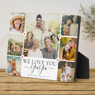 Modern We Love You YiaYia Family Photo Collage Plaque