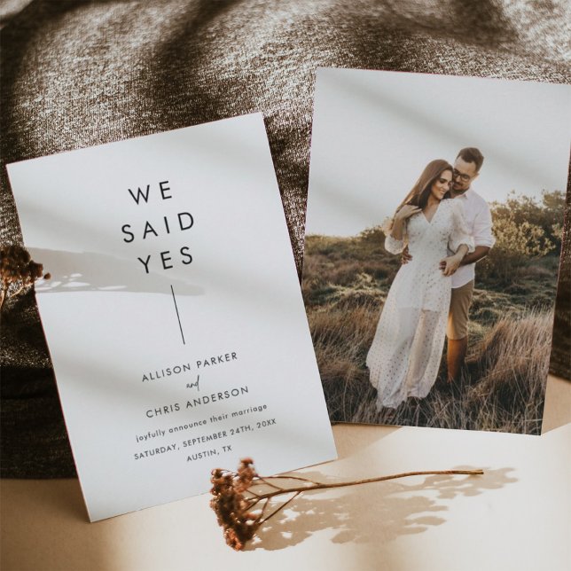 Modern We Said Yes We Eloped Photo Announcement (Creator Uploaded)