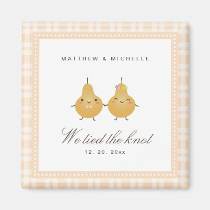 Modern We Tied The Knot Cute Wedding Announcement Magnet