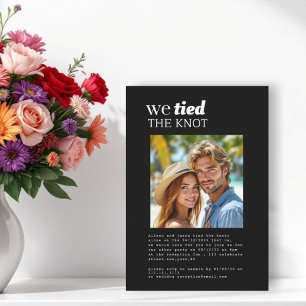 Modern we tied the knot eloped reception invitation
