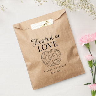 Modern We tied the knot pretzel favor bag wedding 