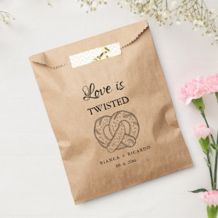 Modern We tied the knot pretzel favor bag wedding 
