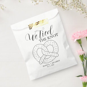 Modern We tied the knot pretzel favor bag wedding 