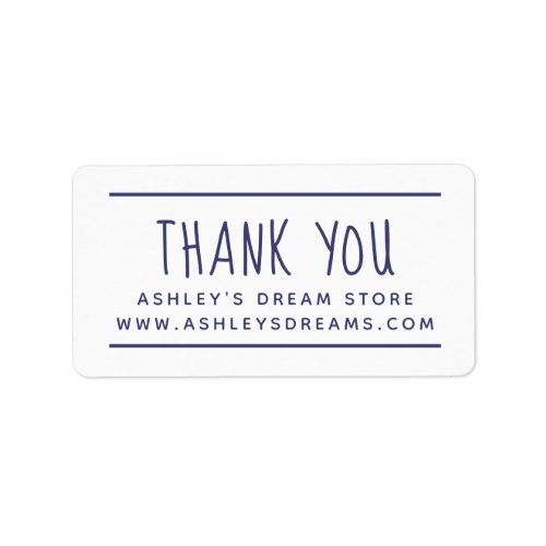 Modern Website Link Navy Blue Thank You Sticker