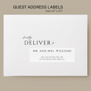 Modern wedding 24 guests custom address labels 