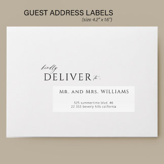 Modern wedding 24 guests custom address labels