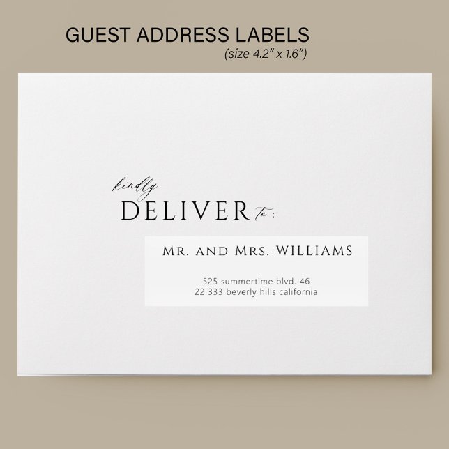 Modern wedding 24 guests custom address labels  (Custom wedding invitation envelopes can be purchased separately)