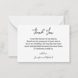 Modern Wedding 3 Photos Collage Thank You Note Card 