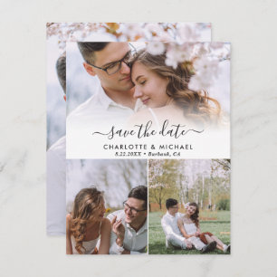 Modern Wedding 4 Photo Save The Date Cards