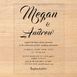 Modern Wedding Acrylic Invitations