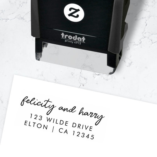  Modern Wedding Address  Couple Name Script Self_inking Stamp