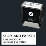 Modern Wedding Address | Couple Name Script Self-inking Stamp<br><div class="desc">Modern Wedding Address | Couple Name Script</div>