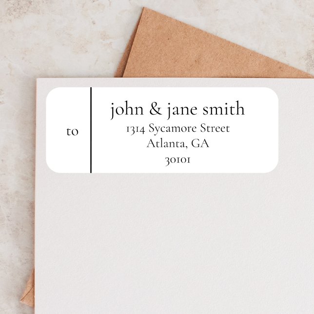 Modern Wedding Address White Personalized Mailing Label (Creator Uploaded)