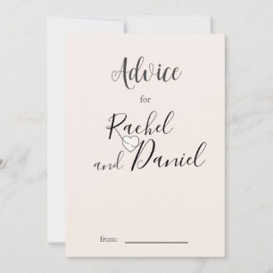 Modern Wedding  Advice Card
