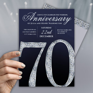 Modern Wedding Anniversary Invites   70th