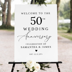 Modern Wedding Anniversary Welcome Sign, Anniversa Foam Board
