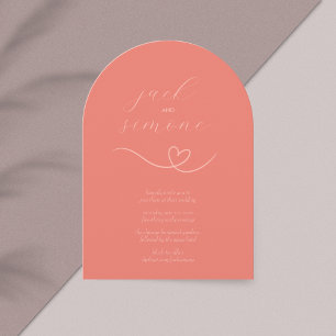 Modern Wedding   Arch Invites   Dark Coral