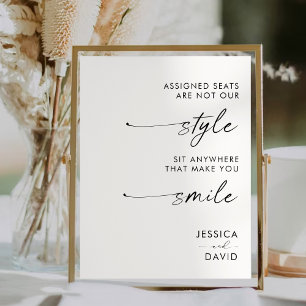 Modern Wedding Assigned Seats Are Not Our Style  Pedestal Sign