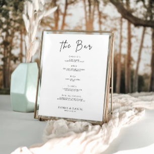Modern Wedding Bar Menu Sign Template