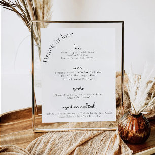 Modern Wedding Bar Sign Menu