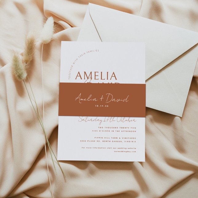 Modern Wedding Belly Band Bride and Groom Names (Creator Uploaded)