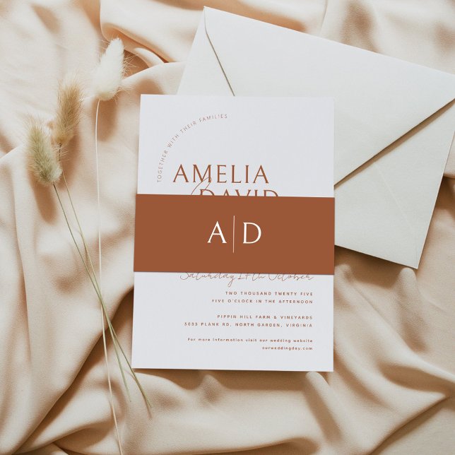 Modern Wedding Belly Band with Monogram (Creator Uploaded)